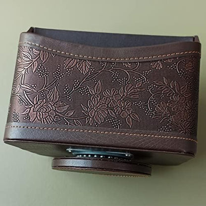 Antique Leather Remote Control Holder 360 Degree Spinning,Desk