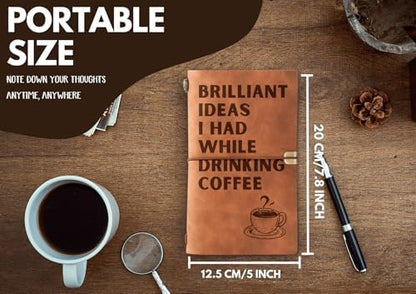 InnoBeta Coffee gifts Leather Journal Notebook with Pen, for Coffee