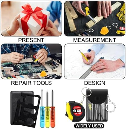 30 Pcs Mini Tool for Men Adult Tape Screwdriver Keychain Pen