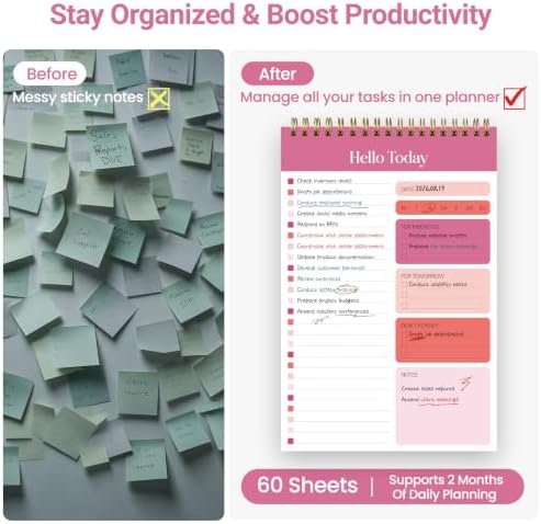 To Do List Notepad, Undated Daily Planner Notebook for Work