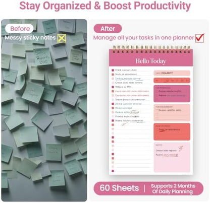 To Do List Notepad, Undated Daily Planner Notebook for Work