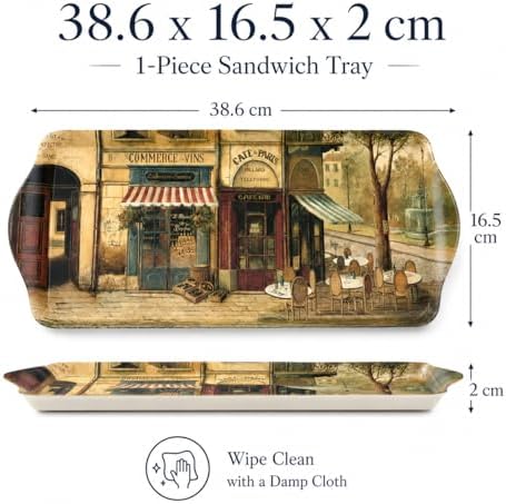 Pimpernel Parisian Scenes Melamine Rectangular Tray – (15.25" x 6.5")