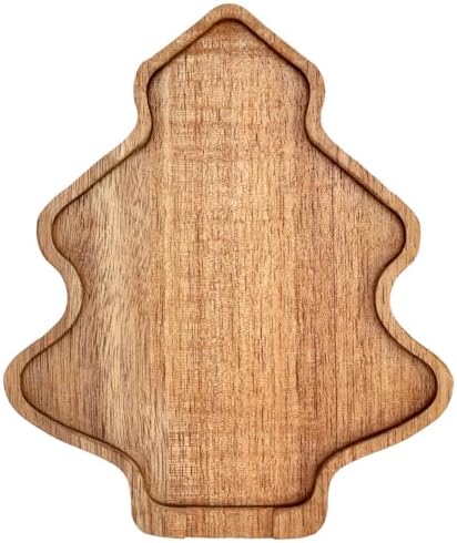 Tree Christmas Spoon Rest for Counter Acacia Wood Spoons Holder Stove