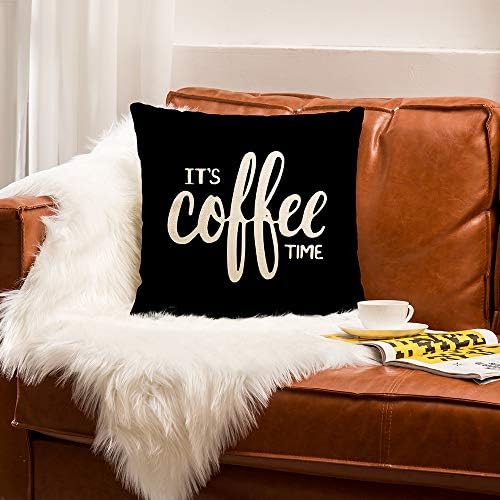 Ogiselestyle It's Coffee Time Motivational Sign Cotton Linen Home
