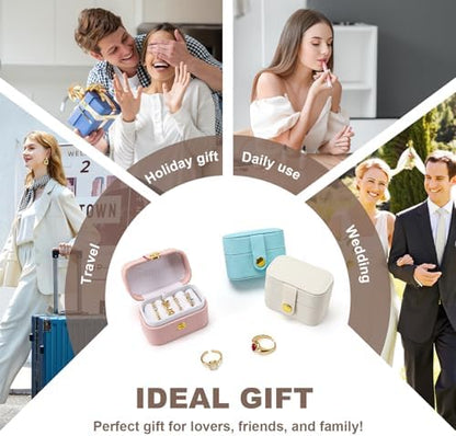 Small Jewelry Box, Waterproof PU Leather Jewelry Travel Case with