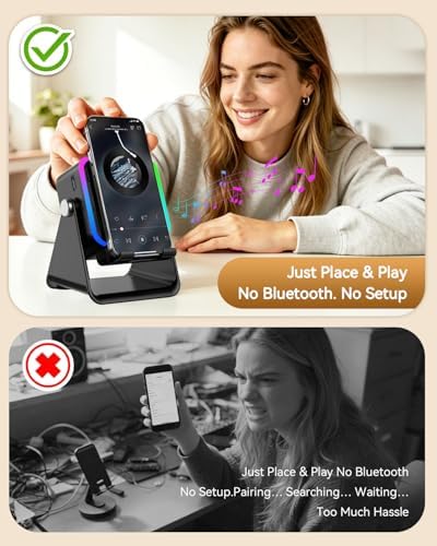 Gifts for Men Tech Gadgets Wireless Induction Speaker with Phone Stand