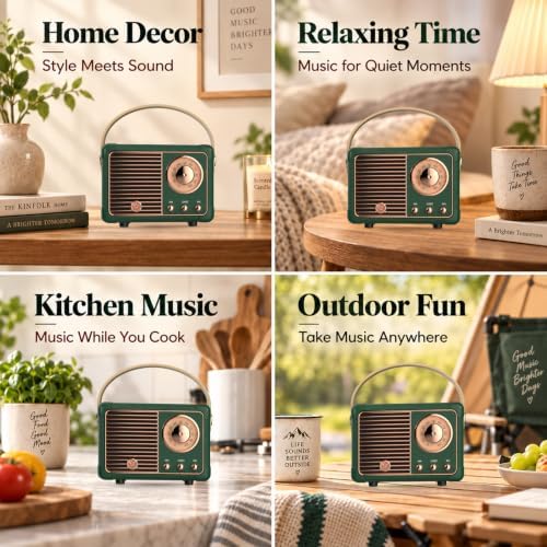 Dosmix Retro Bluetooth Speaker,Vintage Decor,Small Gift for Women Men
