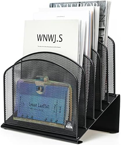 Delifox Inclined File Organizer for Desk, 5-Section Vertical File