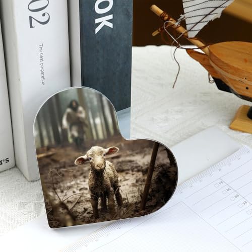 Christian Jesus and Lamb Decor,Spiritual Thank you Christian Gifts for