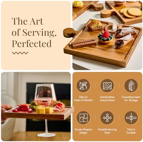 Homesphere Wooden Charcuterie Boards, Appetizer Tray for Parties &
