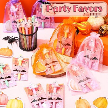 Epakh 24 Sets Halloween Party Favor Ballpoint Pen Sticky Note with