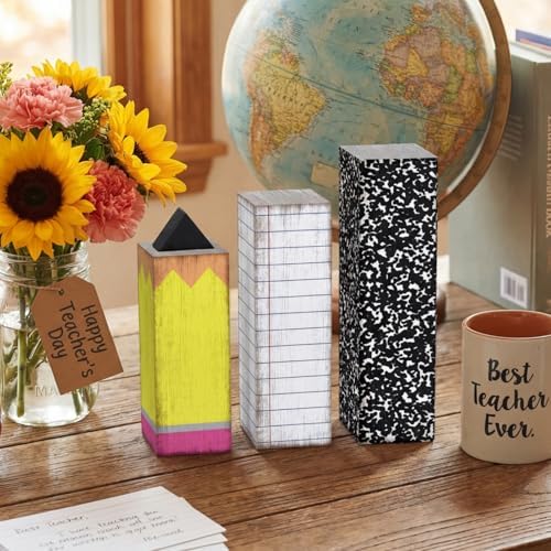 GlikCeil 3 Pcs Back to School Table Decoration Composition Notebook