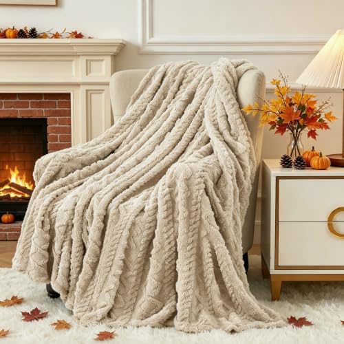 Aganear Fleece Throw Blanket for Couch, Fall Boho Blankets,50"x60"