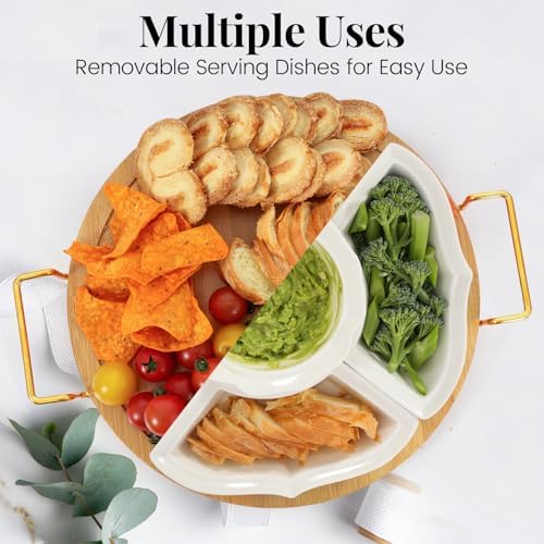 PLAPITATE Party Serving Trays and Platters, Ceramic Lazy Susan Serving