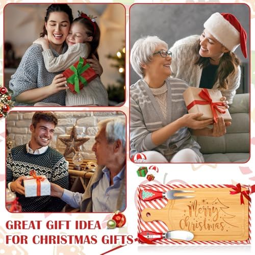 Ziliny 1 Set Christmas Cheese Board and Knife Gift Set, Wooden Small