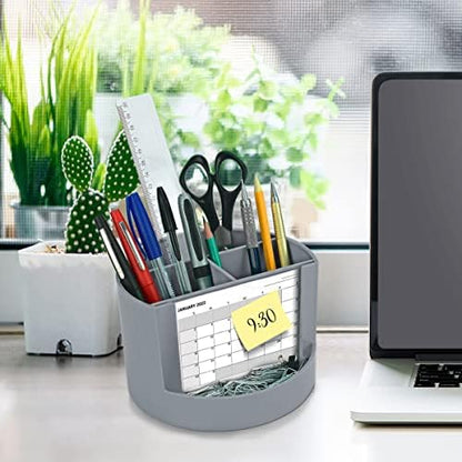 Acrimet Compact Desktop Organizer, 4 Spacious Slots, Round Pencil and