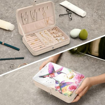 Travel Jewelry Case Box Organizer Gifts for Women Girls Man PU Leather