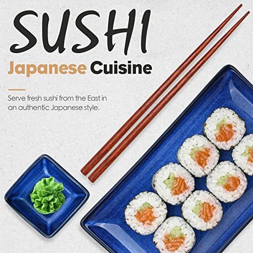 Ceramic Sushi Serving Tray Sets 2, 6 Pieces Japanese Style Porcelain