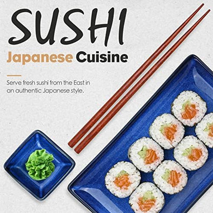 Ceramic Sushi Serving Tray Sets 2, 6 Pieces Japanese Style Porcelain