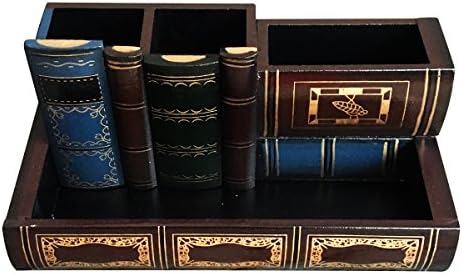 Tosnail Decorative Pen Holder with Storage Compartment, Wooden Pencil