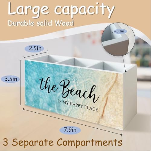 Beach Gifts for Women Men, The Beach Is My Happy Place Pen Holder for