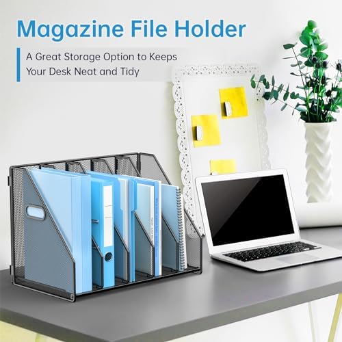 MINDEPOT Desk File Organizer Folder Holder with 5 Vertical for Office