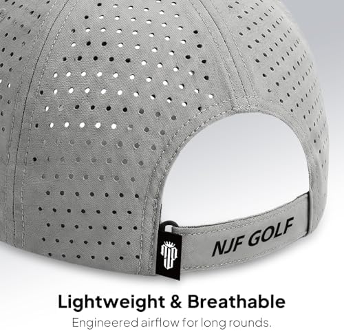 NJF Golf Performance Hats for Men with Tee Holder & Magnetic Ball