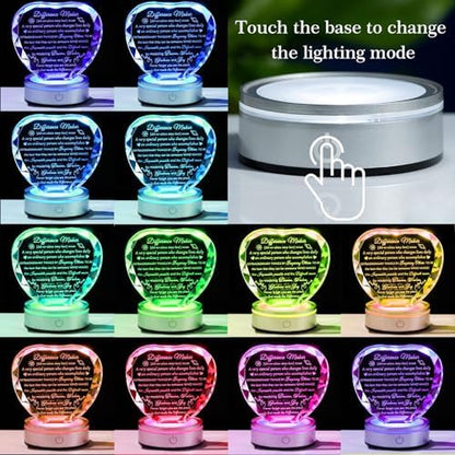 Difference Maker Crystal Plaque with LED Base - Unique Appreciation