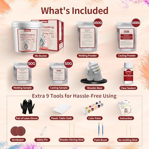 LUVTRACE Hand Casting Kit for Couples with Base,Practice Kit,Sealant
