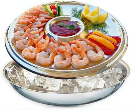 Shrimp Cocktail Serving Dish and Bowl With Ice - Elegant and Large