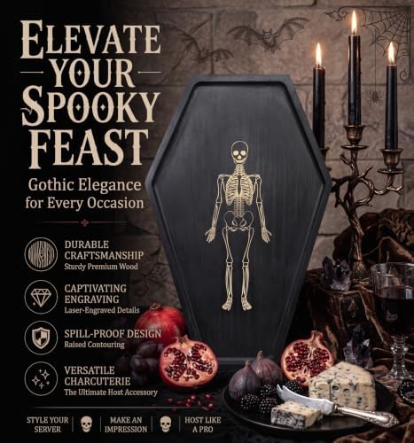 15.7" Halloween Serving Dish Tray - Skeleton Coffin Charcuterie Board