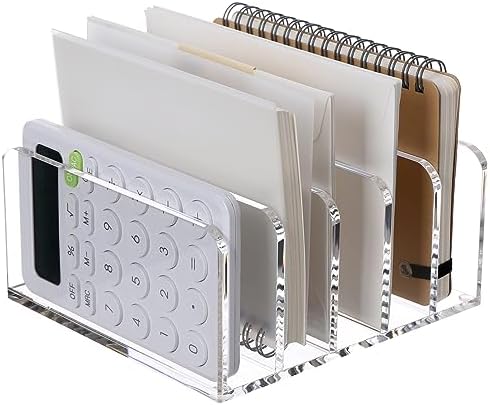 SANRUI Clear Mail Organizer Desk Sorter, Acrylic Letter File Holder