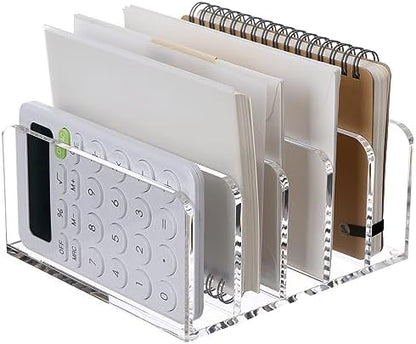 SANRUI Clear Mail Organizer Desk Sorter, Acrylic Letter File Holder