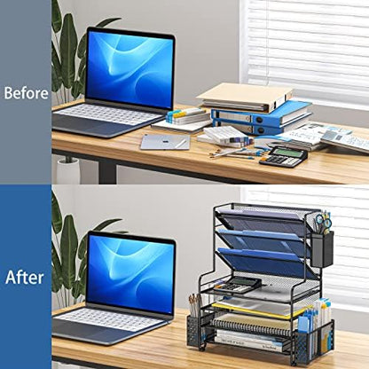 Simple Trending 7 Tier Desk File Organizer, Letter Tray Paper