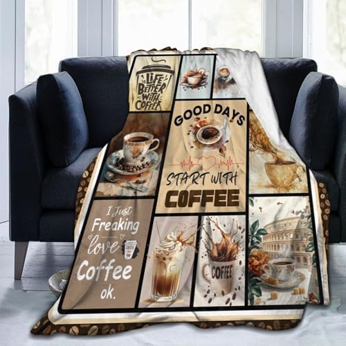 jerkboo Coffee Blanket Drink Cup Throw Blankets Gifts for Girls