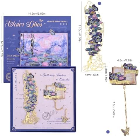 2PCS Metal Butterfly Bookmark Gift Set, Van Gogh Oil Painting Themed