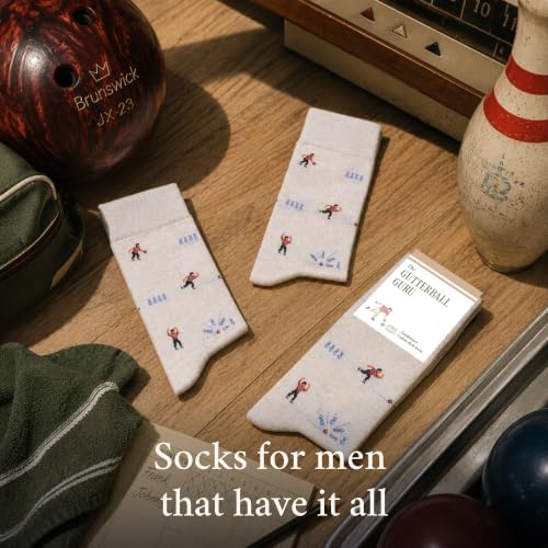 The Gutterball Guru Socks - Funny Bowling Men's Socks - TenPin Gift