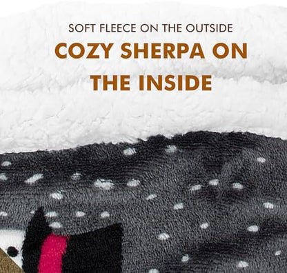 Tirrinia Christmas Throw Sherpa Blanket 50" x 60" Snow Man Pattern