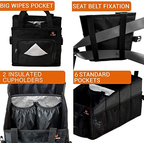 FoxBox Car Seat and Trunk Organizer, SUV Front or Back Seat Storage