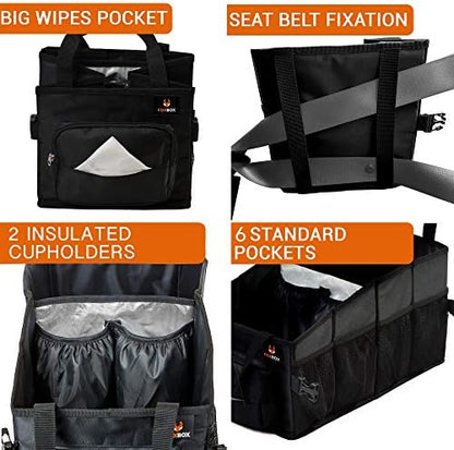 FoxBox Car Seat and Trunk Organizer, SUV Front or Back Seat Storage