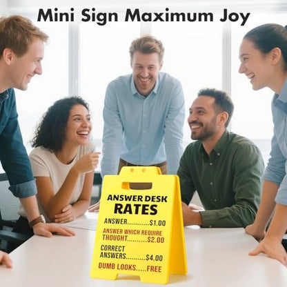 Answer Desk Rates Sign, Funny Office Gag Gifts for Women, Bosses Day