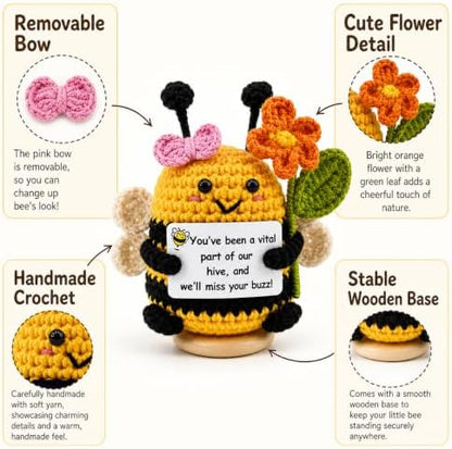 Farewell Gift for Coworkers, Crochet Bee, Goodbye Going Away Leaving