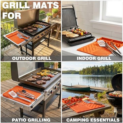 CAKETIME Silicone Grill Mats for Blackstone Griddle Accessories Baking