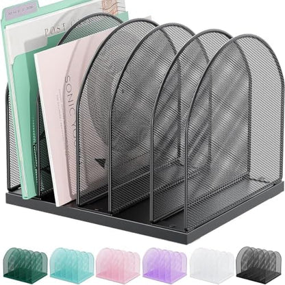 gianotter Desktop File Organizer with 5 Compartments