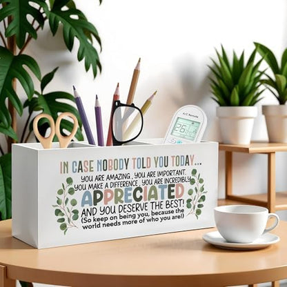Boho Inspirational Pencil Pen Holder for Desk, Appreciation Gifts for