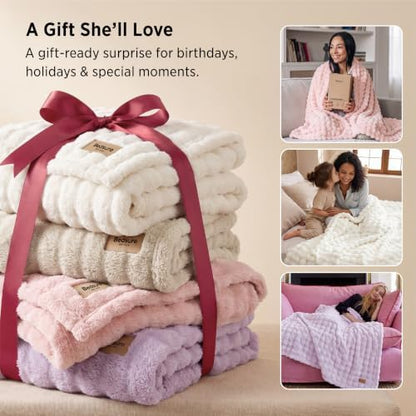 Bedsure Cloud Bubble Throw Blanket, Light Purple Gifts Room Decor