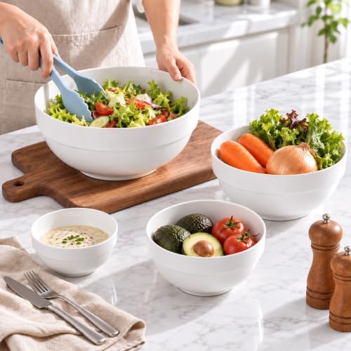 DOWAN Serving Bowls, Nesting Mixing Bowl Set (64/42/28/12 OZ)