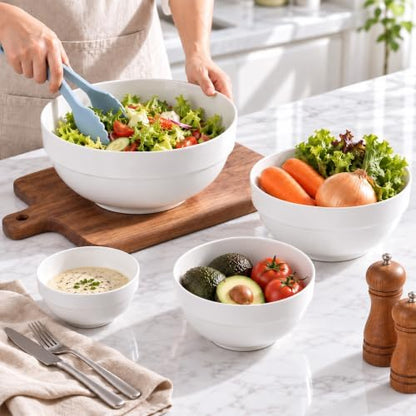 DOWAN Serving Bowls, Nesting Mixing Bowl Set (64/42/28/12 OZ)