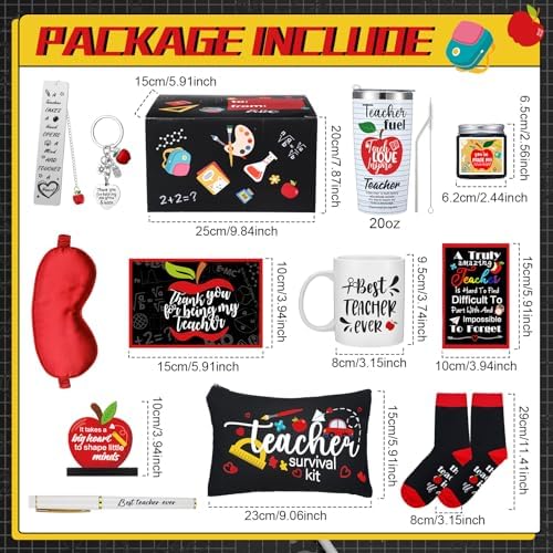Funnymoom 13 Pcs Teacher Appreciation Gifts Bulk, End of Year Teachers
