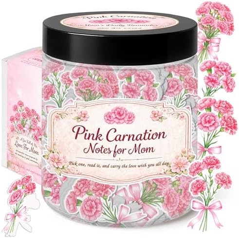 Pink Carnation for Mom Emotional Supports Jar, Desk Accessories